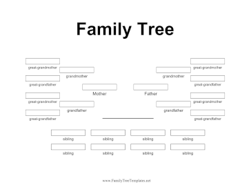 4 Generation Family Tree Many Siblings Plain Template