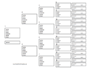 Five Generation FamilyTree Chart  Family tree chart, Family tree template,  Family tree printable