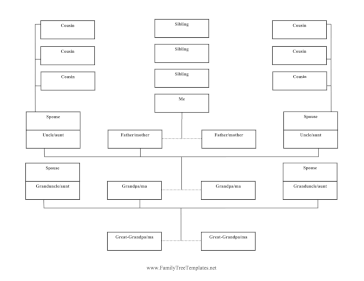 4 Generations Plain Reverse Family Tree  Template